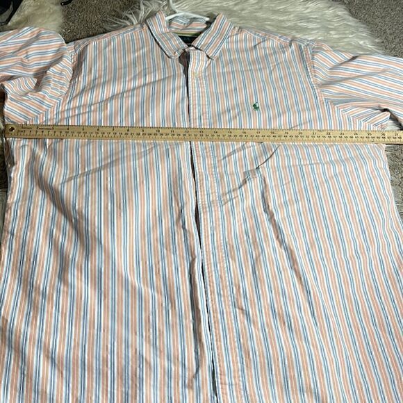 Ralph Lauren Shirt Mens Sz XL Classic Fit striped pony cotton Button Up Preppy - Picture 8 of 10